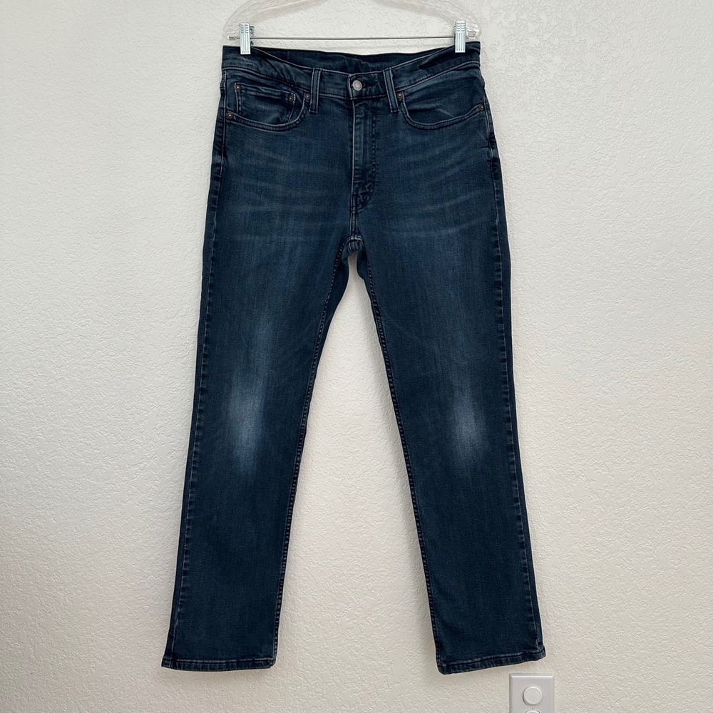 Levi's 514 Straight Fit Jeans Mens 34x32 Dark Wash Blue Denim Pants